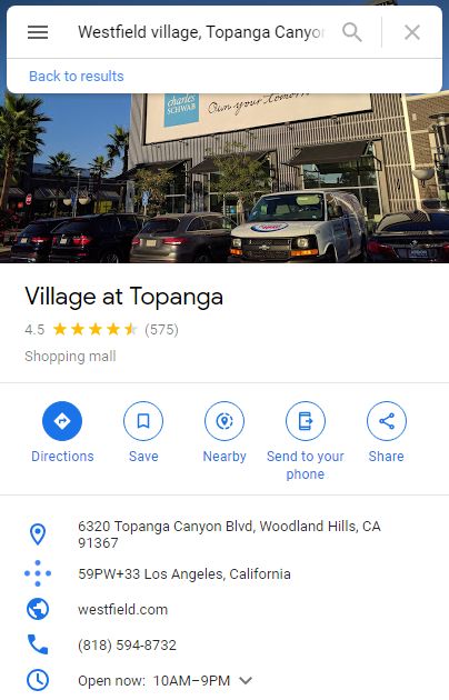 westfield topanga & the village directory